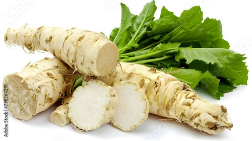 Parsnip on a white background, Parsnip root isolated on white background with clipping path   ai generated 