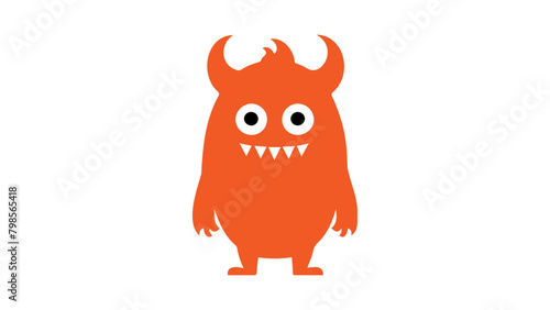 illustration of a orange cartoon devil smiling