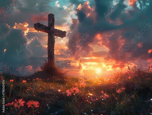 The Cross at Dusk: A Symbol of Enduring Faith