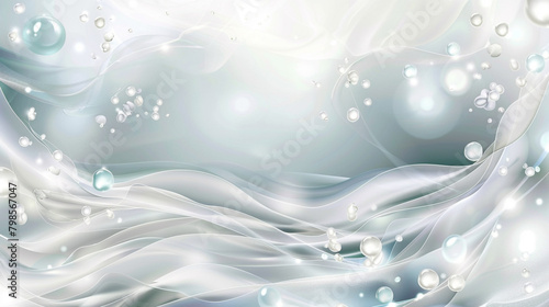 Vector Abstract in Pearly White and Ocean Mist.