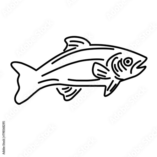 tuna fish line icon