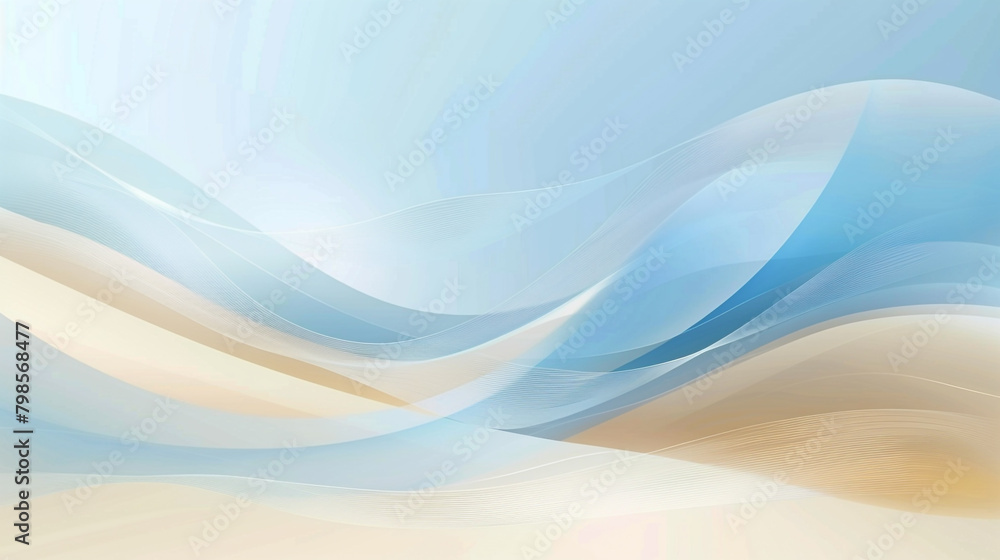 Obraz premium Abstract Vector Design in Sky Blue with Soft Beige.