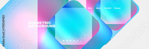 An artistic blend of colorfulness and fluidity, featuring geometric shapes in electric blue and magenta on a white background, creating a symmetrical and vibrant visual experience