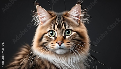 Cute lovely yellow-haired cat on gray copy space background, most popular beloved best friend pet © lovelyday