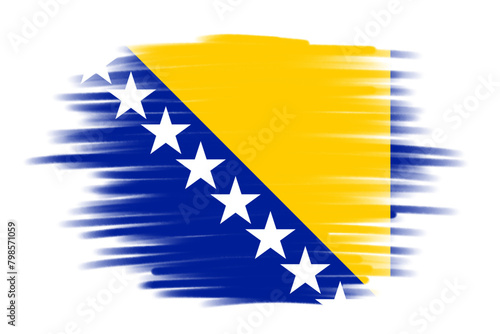 national flag of Bosnia dan Herzegovina design template transparent, Bosnia dan Herzegovina flag brush stroke flag png transparent photo