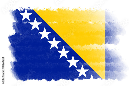 national flag of Bosnia dan Herzegovina design template transparent, Bosnia dan Herzegovina flag brush stroke flag png transparent photo