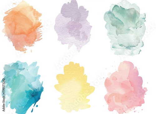 A collection of soft watercolor blooms in a symphony of pastel tones adorns a white background.