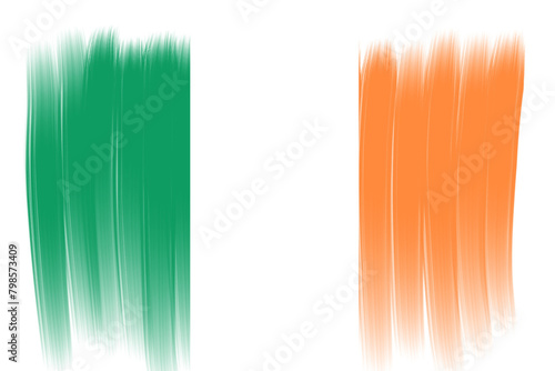 ireland flag template design, brush stroke flag of ireland transparent design