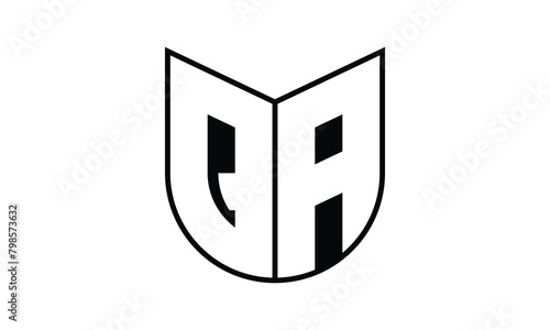 QA initial letter bat icon gaming logo design vector template. batman logo, sports logo, monogram, polygon, war game, symbol, playing logo, abstract, fighting, typography, icon, minimal, wings, battle