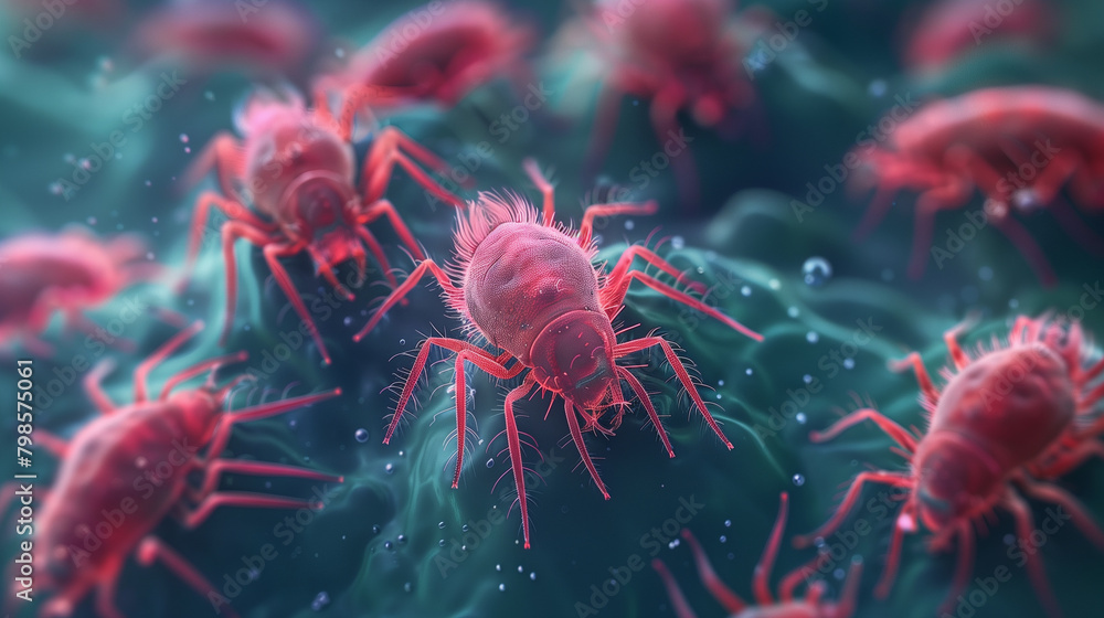 Dust Mites are magnified to reveal their microscopic details. Dust Mites are magnified to reveal their microscopic details.