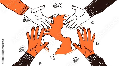 Hands Reaching Across Continents and Oceans to Provide Support and Solidarity in Times of Crisis and Need