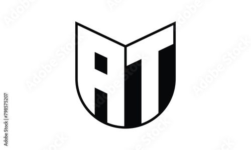 AT initial letter bat icon gaming logo design vector template. batman logo, sports logo, monogram, polygon, war game, symbol, playing logo, abstract, fighting, typography, icon, minimal, wings, battle