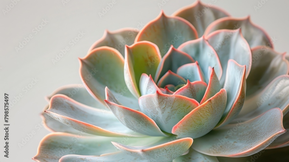 Succulent leaves photographed in close up against a white backdrop Succulent leaves photographed in close up against a white backdrop