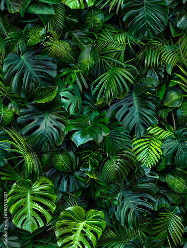 green leaves wallcovering tile rapport © paulovitor