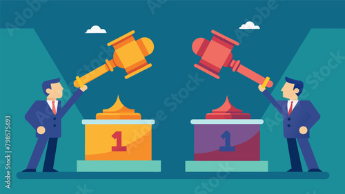 The final round is announced with a bang of a gavel as the top teams compete headtohead with the most challenging questions of the night.. Vector illustration