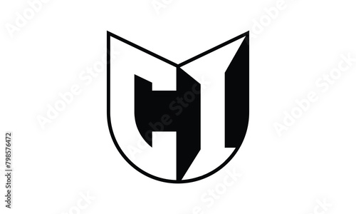CI initial letter bat icon gaming logo design vector template. batman logo, sports logo, monogram, polygon, war game, symbol, playing logo, abstract, fighting, typography, icon, minimal, wings, battle