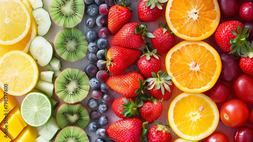 Wallpaper Mural Healthy Bright fruits and vegetables form a colorful skincare palette. Torontodigital.ca