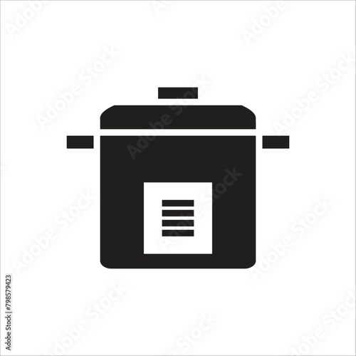 rice cooker vector icon line template