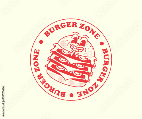 cartoon character of burger Graphic Design for T shirt Street Wear and Urban Style