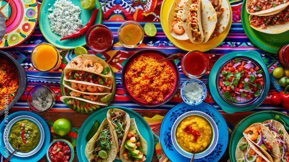 Fototapeta premium A photo of delicious traditional Mexican food taco