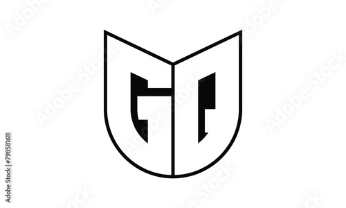 GQ initial letter bat icon gaming logo design vector template. batman logo, sports logo, monogram, polygon, war game, symbol, playing logo, abstract, fighting, typography, icon, minimal, wings, battle