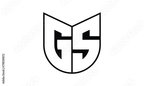 GS initial letter bat icon gaming logo design vector template. batman logo, sports logo, monogram, polygon, war game, symbol, playing logo, abstract, fighting, typography, icon, minimal, wings, battle