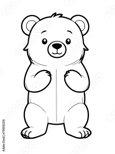 Vector illustration cartoon Bear coloring page design ai generated