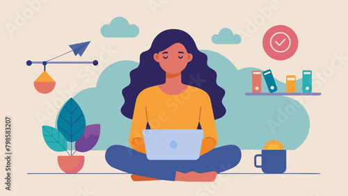 A woman setting boundaries and limiting her screen time allowing herself to disconnect and focus on her mental wellbeing..