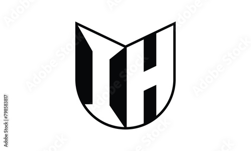 IH initial letter bat icon gaming logo design vector template. batman logo, sports logo, monogram, polygon, war game, symbol, playing logo, abstract, fighting, typography, icon, minimal, wings, battle