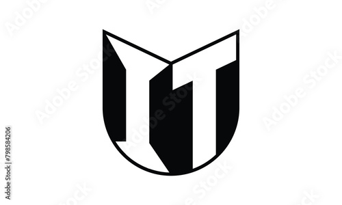 IT initial letter bat icon gaming logo design vector template. batman logo, sports logo, monogram, polygon, war game, symbol, playing logo, abstract, fighting, typography, icon, minimal, wings, battle