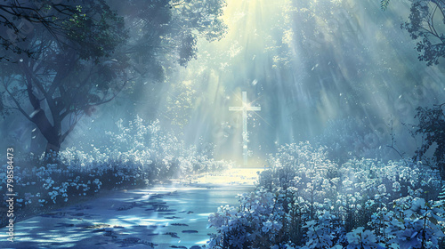 Garden of God: The Majestic Crystal Cross Shining with Perfection - Image #1
