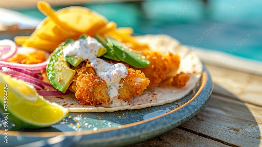 A photo of delicious traditional Mexican food taco A photo of delicious traditional Mexican food taco
