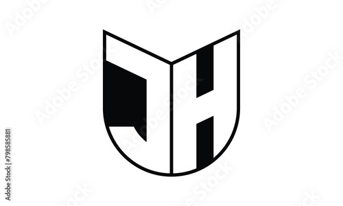 JH initial letter bat icon gaming logo design vector template. batman logo, sports logo, monogram, polygon, war game, symbol, playing logo, abstract, fighting, typography, icon, minimal, wings, battle