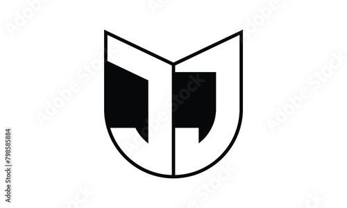 JJ initial letter bat icon gaming logo design vector template. batman logo, sports logo, monogram, polygon, war game, symbol, playing logo, abstract, fighting, typography, icon, minimal, wings, battle