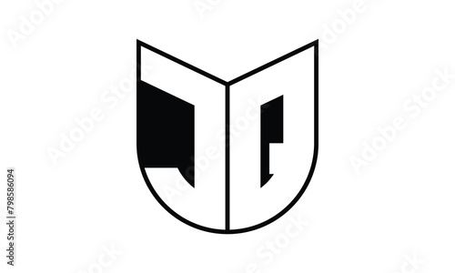 JQ initial letter bat icon gaming logo design vector template. batman logo, sports logo, monogram, polygon, war game, symbol, playing logo, abstract, fighting, typography, icon, minimal, wings, battle