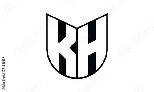 KH initial letter bat icon gaming logo design vector template. batman logo, sports logo, monogram, polygon, war game, symbol, playing logo, abstract, fighting, typography, icon, minimal, wings, battle