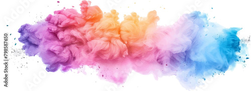 Watercolor rainbow color powder cloud