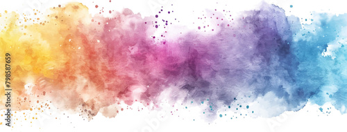 Watercolor rainbow color powder cloud
