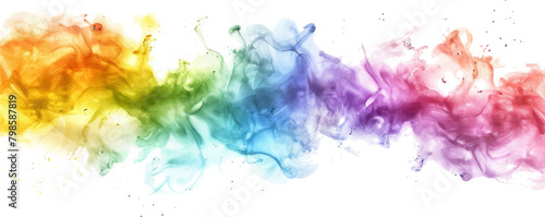 Watercolor rainbow color powder cloud