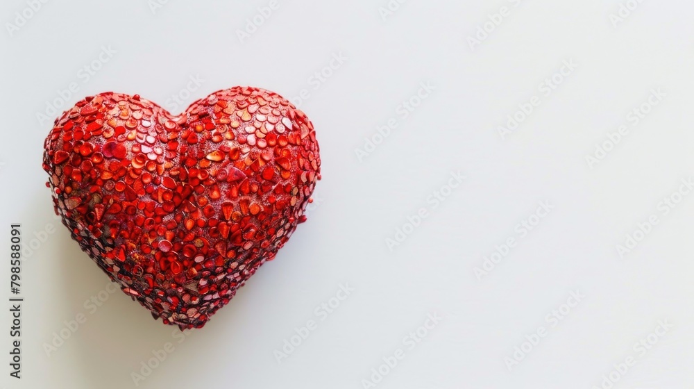 Red heart shape on a white backdrop Red heart shape on a white backdrop