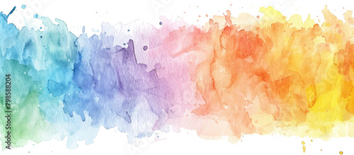 Watercolor rainbow color powder cloud