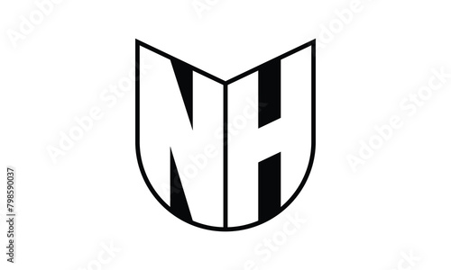 NH initial letter bat icon gaming logo design vector template. batman logo, sports logo, monogram, polygon, war game, symbol, playing logo, abstract, fighting, typography, icon, minimal, wings, battle