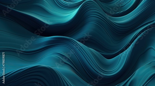 Fluid motion waves in a cosmic palette of midnight blue and cosmic teal