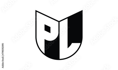 PL initial letter bat icon gaming logo design vector template. batman logo, sports logo, monogram, polygon, war game, symbol, playing logo, abstract, fighting, typography, icon, minimal, wings, battle