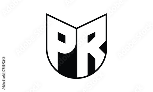 PR initial letter bat icon gaming logo design vector template. batman logo, sports logo, monogram, polygon, war game, symbol, playing logo, abstract, fighting, typography, icon, minimal, wings, battle