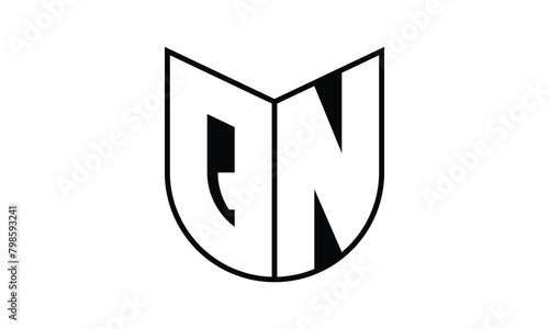 QN initial letter bat icon gaming logo design vector template. batman logo, sports logo, monogram, polygon, war game, symbol, playing logo, abstract, fighting, typography, icon, minimal, wings, battle