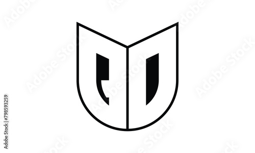 QO initial letter bat icon gaming logo design vector template. batman logo, sports logo, monogram, polygon, war game, symbol, playing logo, abstract, fighting, typography, icon, minimal, wings, battle