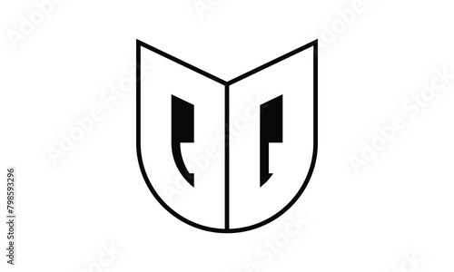 QQ initial letter bat icon gaming logo design vector template. batman logo, sports logo, monogram, polygon, war game, symbol, playing logo, abstract, fighting, typography, icon, minimal, wings, battle