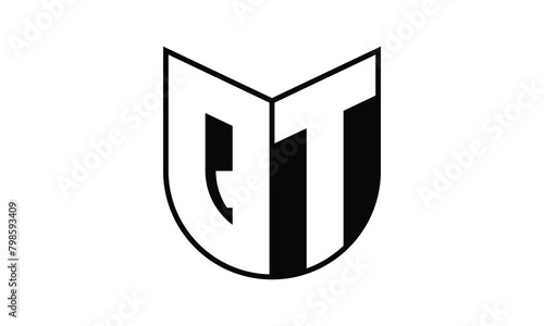 QT initial letter bat icon gaming logo design vector template. batman logo, sports logo, monogram, polygon, war game, symbol, playing logo, abstract, fighting, typography, icon, minimal, wings, battle
