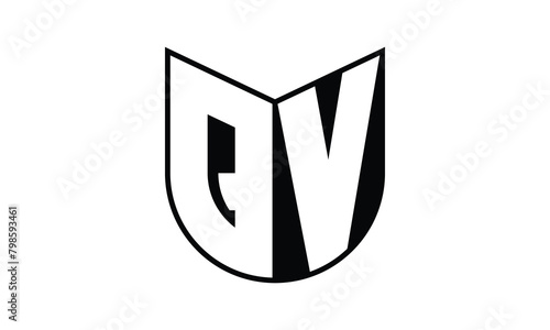 QV initial letter bat icon gaming logo design vector template. batman logo, sports logo, monogram, polygon, war game, symbol, playing logo, abstract, fighting, typography, icon, minimal, wings, battle